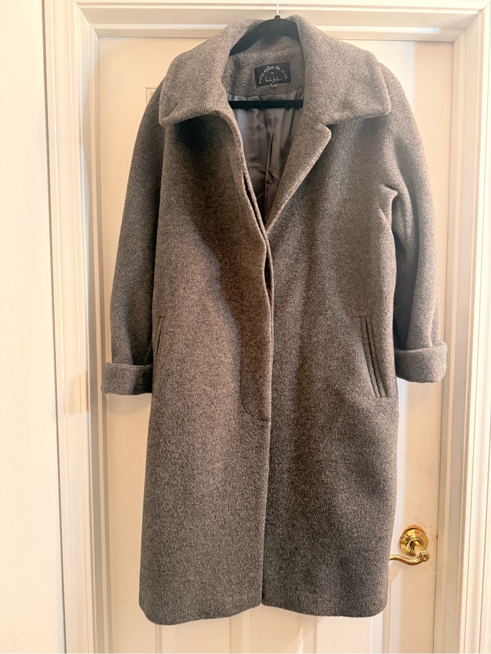 Vintage Nicole & Co. by Nicole Miller Women's Gray Alpaca and Wool Blend Coat